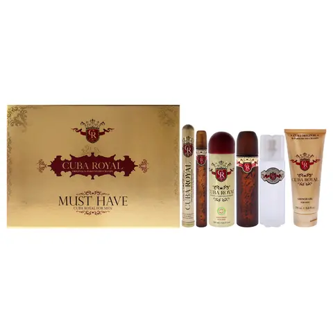 Cuba Royal for Men Cologne Gift Set, Eau de Toilette Spray, Body Spray, After Shave & Shower Gel, Value Fragrance Set for Him