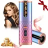 Automatic Cordless Hair Curling Iron with LCD Display, Adjustable Timer and Temperature, 2-In-1 USB Portable Rotating Ceramic Barrel, Quick Heat, Automatic Curler, Rotary Curl Wand