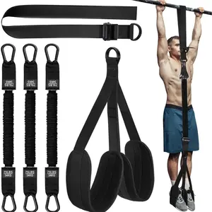 Adjustable Pull Up Assistance Bands with Leg/Knee Support - Heavy Duty Chin Up Bar Hanging Straps for Strength Training, Core Workouts & Assisted Pull-Ups, Portable Home Gym Equipment for Men & Women
