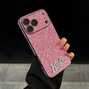 Acrylic Imitation Diamond Letter Phone Case, Luxury Style, Fits iPhone 13/14/15/16/17 Pro/pro Max, Trendy Mobile Protection Cover