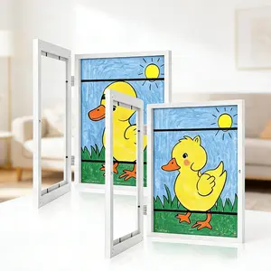 8 Inch A4 Flip Cover Photo Frame, Storage Picture Frame for Living Room Bedroom Study Dining Hallway Home Decor Hanging Ornament, Modern Frames