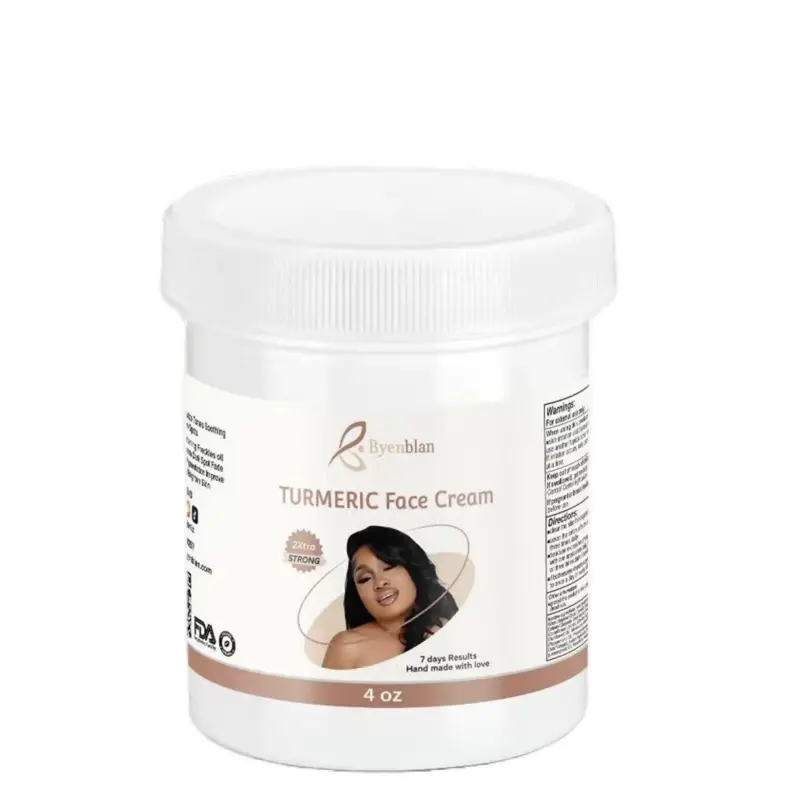 BYENBLAN Turmeric Face Cream - 4 Oz Handmade Daily Moisturizer for Dry Skin, Hydrating, Exfoliating, Exfoliates, Smooths, Moisture-Boosting with 7-Day Radiant Skincare Results, Exfoliate, Smooth