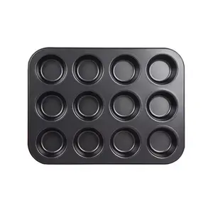Non-Stick Cake Molds Set, Carbon Steel Baking Tools for Cupcakes & Cheesecakes, Dishwasher Safe, Home Use, 12-Piece Mold Kit