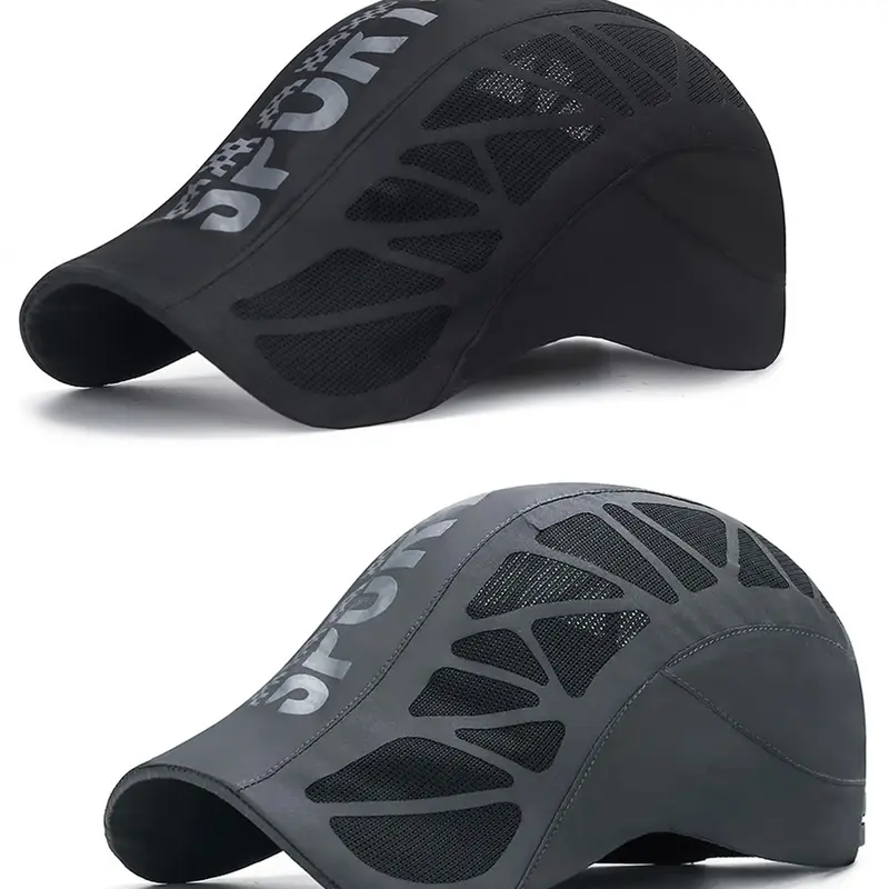 2 Pack Flat Caps for Men, Breathable Adjustable Irish Cabbies, Ivy Driving Hats, Outdoor Performance Hats, Flat Brim Hat, Flat Brimmed Hats