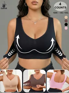 Women's Comfortable Front Closure Bra, Adjustable No-Wire Underwear, Suitable for Commuting, Work, Sleep, Casual Wear, Sports, Seamless Sports Bras, Workout Bra, Workout Clothes Women