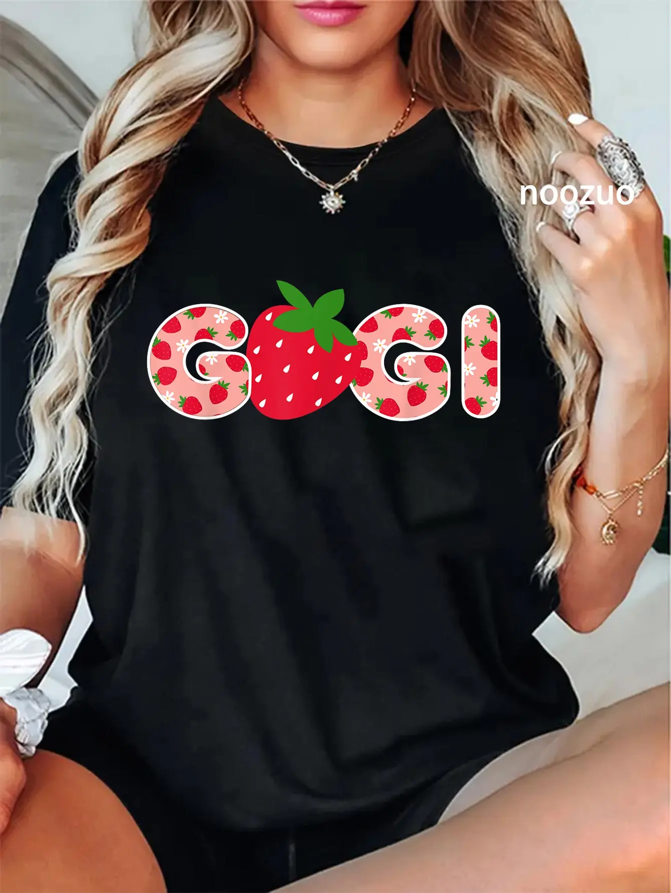 100% Cotton Gigi Strawberry First Birthday Funny Strawberry T-Shirt