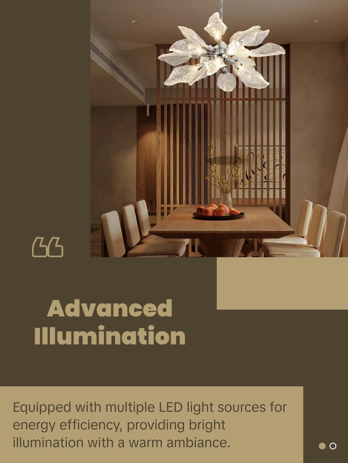18-Light Modern Dimmable LED Chandeliers for Dining Room