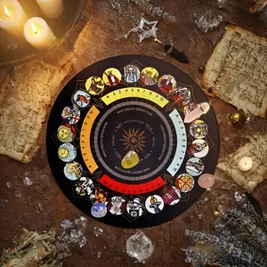 Rubber Ritual Pendulum Board Mat, Divination Pendulum Set for Magic Card Enthusiasts, Witchcraft Props for Halloween, Christmas & Parties, Tabletop Game & Home Decor Kit