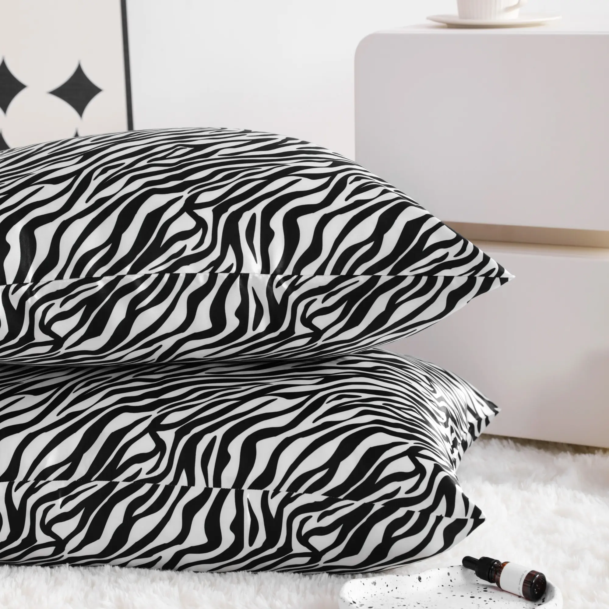 2 Pack Luxurious Glossy Satin Pillowcases, Gentle on Hair and Skin Pillow Cases with Envelope Closure