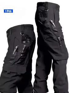 Men's Tactical Work Pants, Multi-Pocket Design, Durable Fabric, Slim-Fit, Spring & Fall, Ideal for Outdoor Activities, Hiking, Trekking