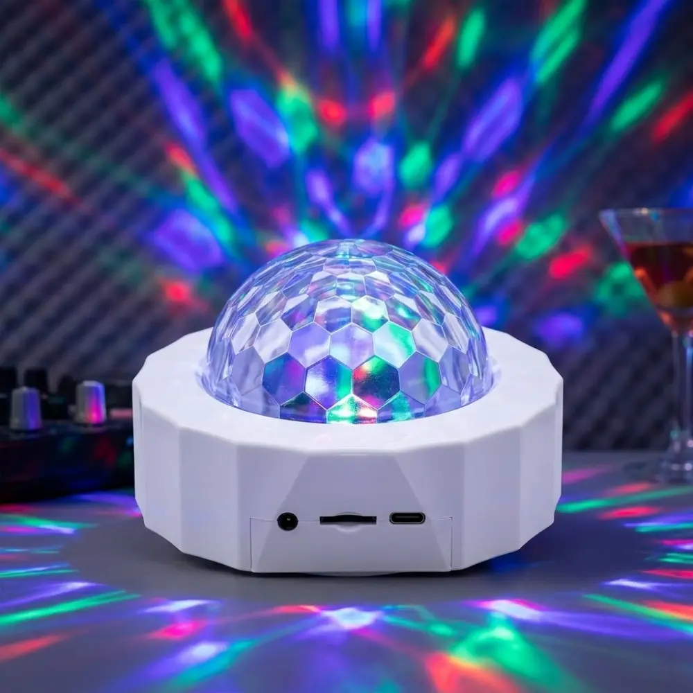 Portable Disco Ball Light with Music Sync, Color Changing, Wireless Control for Car Home Party Decoration, Atmosphere Lighting, Mini Nightclub Atmosphere Lamp for Gift Christmas Birthday Celebration.