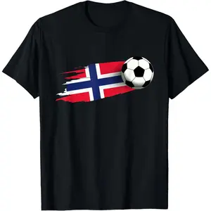 100%cotton Norway Flag Jersey Norwegian Soccer Team Norwegian T-Shirt