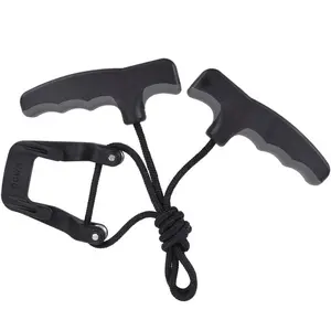 Compound Bow Crossbow Rope Cocking Device Pull Aid 4-Finger Silicone Wrapped Handle Green/Grey