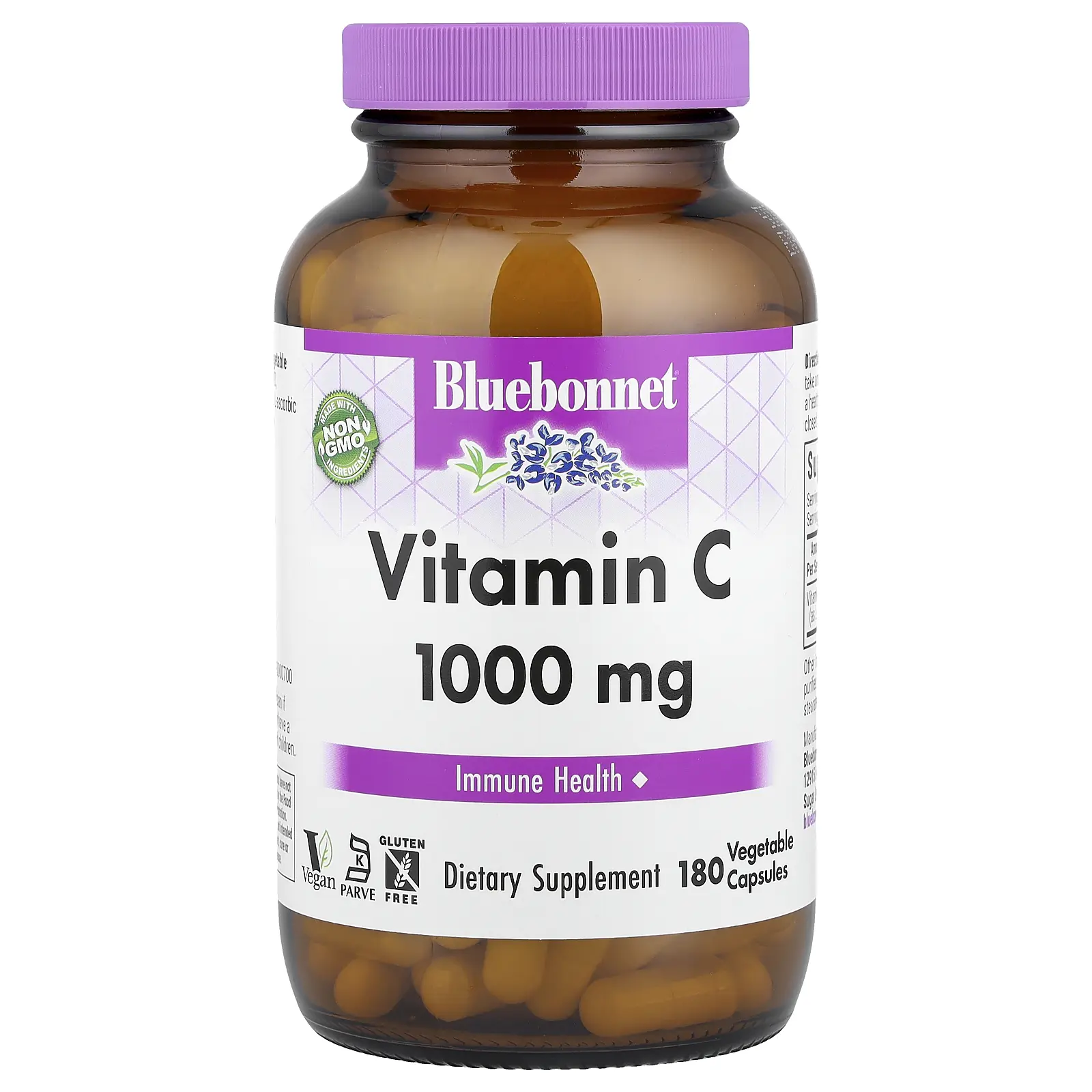 Bluebonnet Nutrition Vitamin C, 1,000 mg, 180 Vegetable Capsules