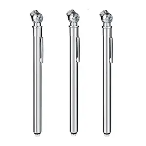 Pencil Tire Pressure Gauge 10-75PSI Stainless Steel Body Metal Nozzle 3 Measurements for Vehicles 3 Pack Battery-Free Operation