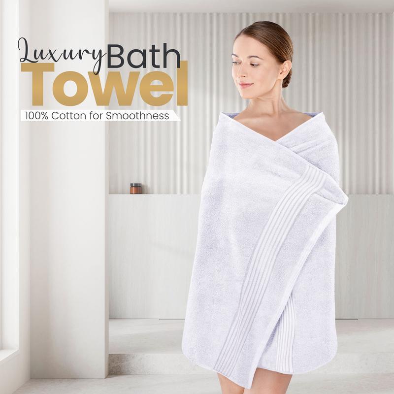 Utopia Towels 4 Pack Bath Towels, 27x54 Inches, 100% Ring Spun Cotton, Quick Dry & Soft, Highly Absorbent, Durable, Perfect for Daily Use Set Light sheet Premium Washcloth