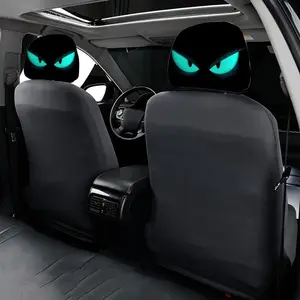 2pcs 11x10.2 Inch Intense Turquoise Feline Eyes Car Headrest Covers, Universal, Easy to Install and Durable, Ideal Car Interior Seat Accessories. Perfect for Pranking Your Backseat Friends, Great Gifts for Car Enthusiasts and Holiday Presents, 1229LYY