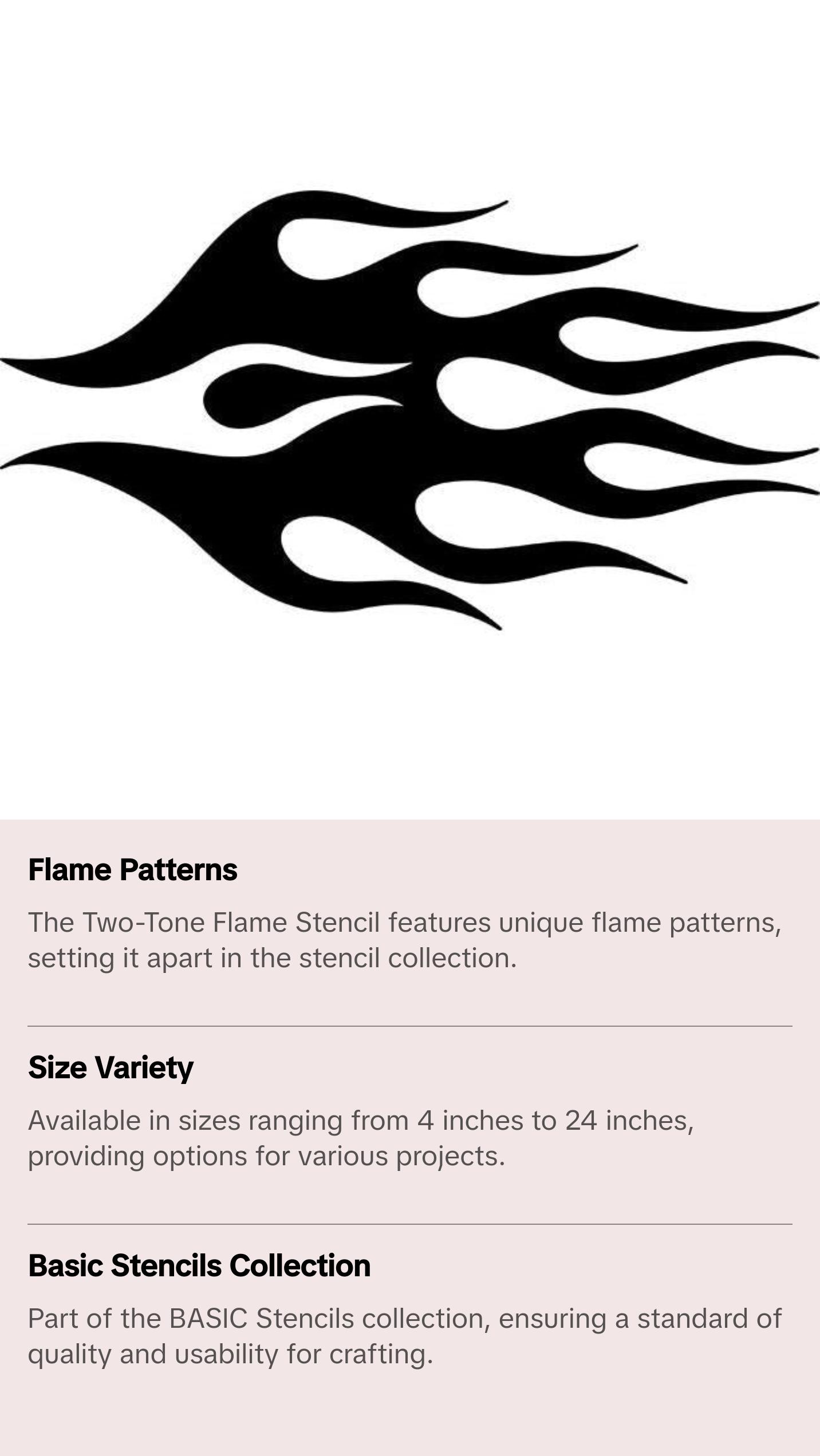 Two-Tone Flame Stencil