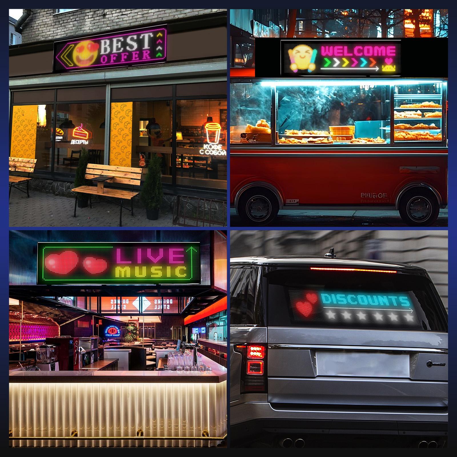 HYPERLITE Scrolling LED Message Sign USB Programmable Display Board Custom Text Marquee Light with App Control for Business Restaurant Event Christmas Decor Multiple Sizes 898mm to 3340mm stockup mothersday