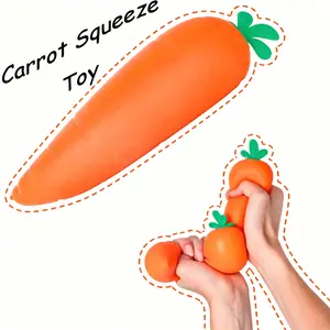 Squishy Carrot - Stress Relief Toy for Kids Teens & Adults - Non Toxic Material - Squeeze Stretch Twist - Ideal for Sensory Play & On-the-Go Fun