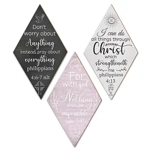 Christian Inspirational Rustic Wall Decor, 1 Set Bible Verses Wall Decor, Motivational Wall Decor, Art Inspiring Wooden Hanging Plaque, Ornaments
