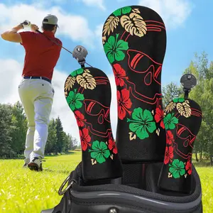Fun Flower Skull Golf Club Cover, Durable & Stylish Golf Accessory, Perfect Gift for Golf Enthusiasts, Enhances Your Game