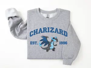Mega Charizard X Sweatshirt, Pkm Characters Sweatshirt, Anime Shirt