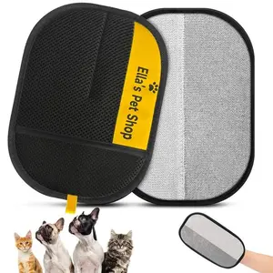 Double-Sided Electrostatic Pet Hair Remover Glove, Reusable Lint Remover Tool, Washable Grooming Mitt for Dog & Cat, Cleans Furniture, Couch, Carpet, Pet Bed, Cat Tree