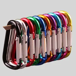 Random Color Carabiner Keychain, 10pcs Heavy Duty Keychain Carabiner, Portable Keychain Buckle For Camping, Hiking, Climbing, Camping Accessories, Valentine's Day Gift