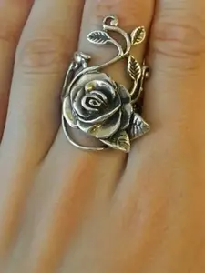 1 PC Pretty Flower Statement Ring For Women For Valentine's Day Gift Wedding Engagement Anniversary Party Jewelry