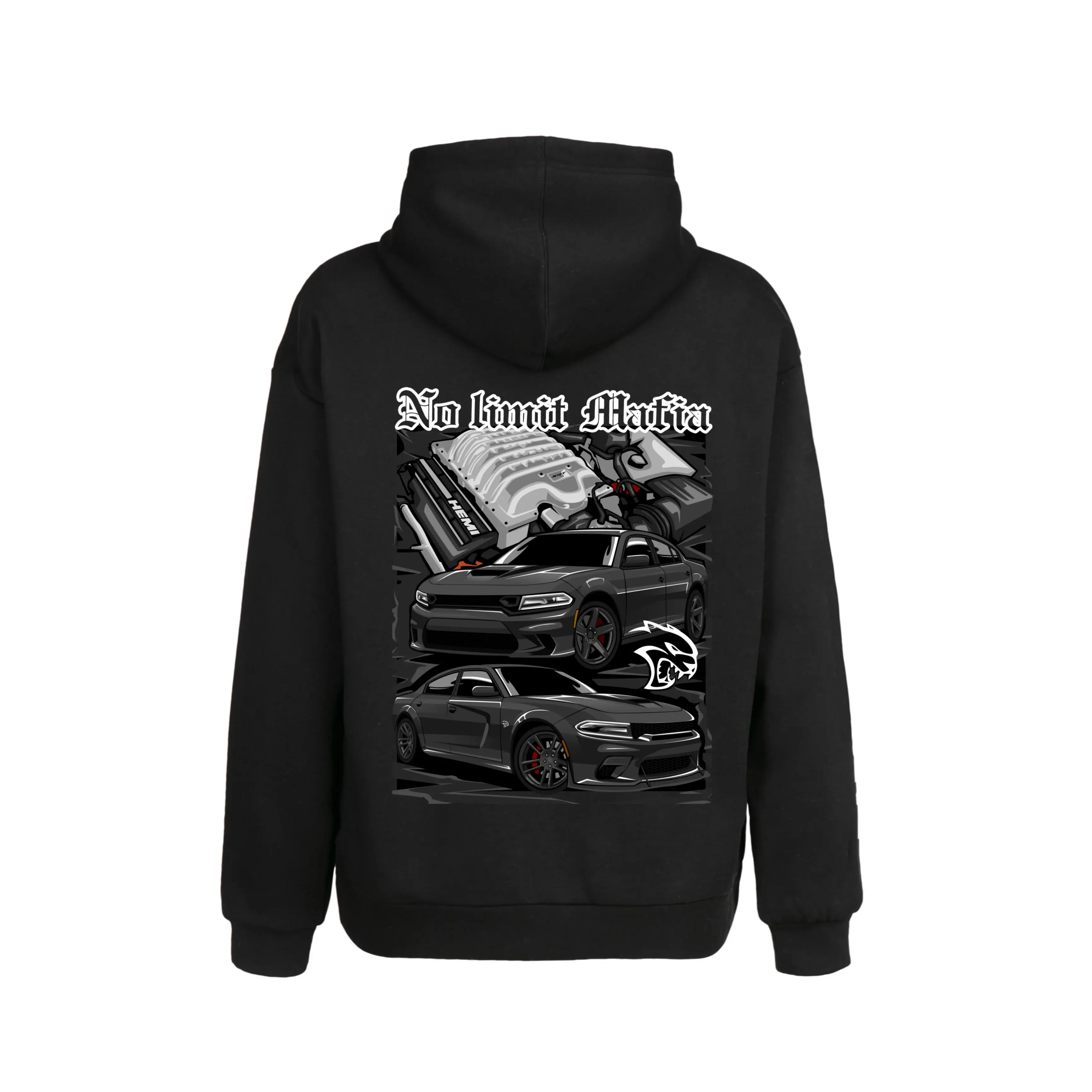Dodge Charger SRT Blacked Out Hellcat Scat Muscle Car Unisex T-shirt Sweatshirt Hoodie 2 Sided