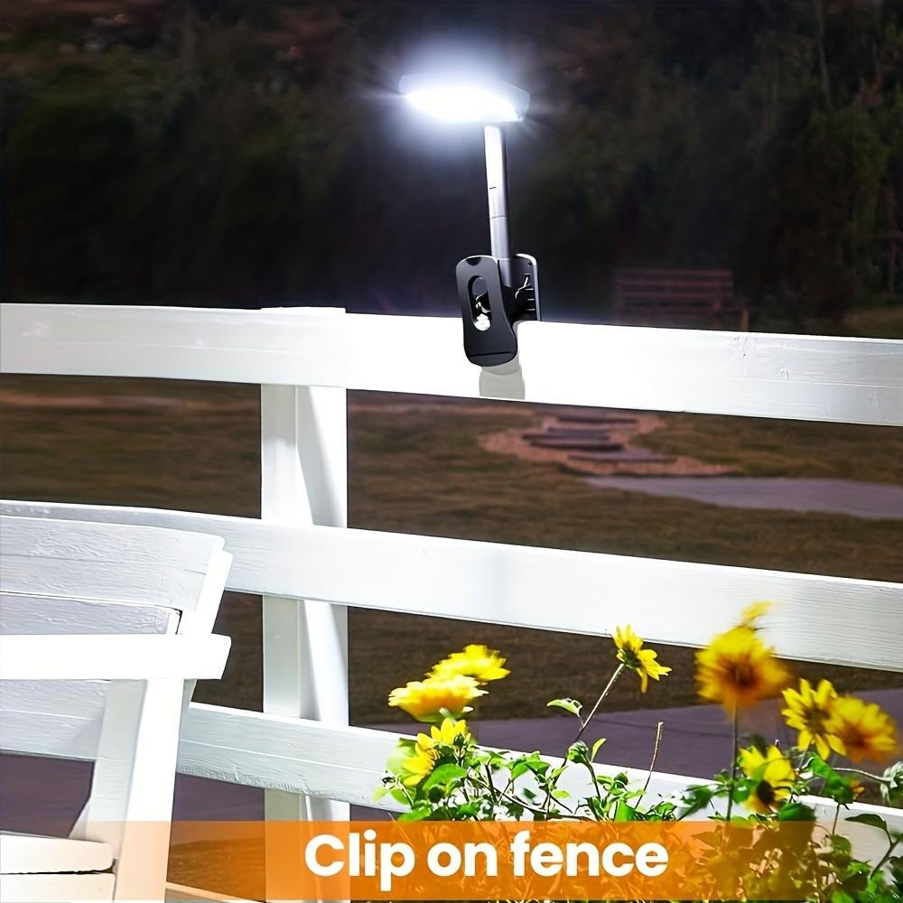 EISSLOLY Clip-on solar outdoor light,available in warm,white,and natural light colors,includes remote control and motion sensor,92 LED beads, portable solar fence light,outdoor solar street light,suitable for outdoor use,courtyard,garden,fence and camping