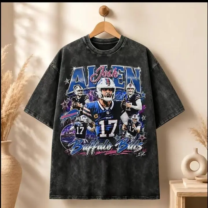 Josh Allen Vintage Washed Shirt, Buffalo Graphic Tee, Football T-Shirt, Retro Y2K Sports Shirt, Game Day Apparel, Gift for Buffalo Fans, Vintage Fashion, Classic Styles for Everyone, Trendy Looks, Stay Ahead of the Curve