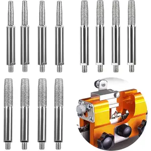 Sharpening Stone, Grinding Stone, 12PCS High Hardness Sharpener - Burr Stone File in 3 Size Sharpening Wheels File for Chain Saw(4mm, 4.8mm, 5.5mm)