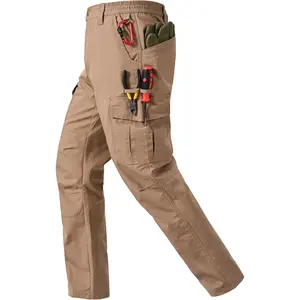 Mens Work Pants Ripstop Waterproof Cargo Pants for Men with 7 Pockets Tactical Hiking Pants