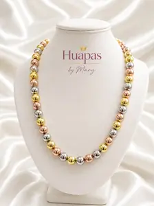 Tri color beaded necklace for women