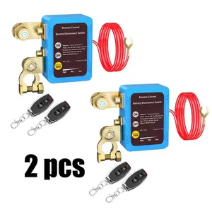 2 Pieces Car Emergency Switch, 12V 240A Remote Control Battery Disconnect Switch Car Emergency Switch Anti-Theft Auto Cut Off/Off Switch for Car Truck Boat RV ATV Watercraft
