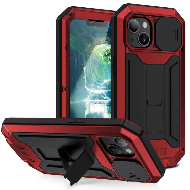 Compatible with iPhone 17 Pro Max/ 16/15/14/13 shockproof metal invisible stand phone case-hn227-3
