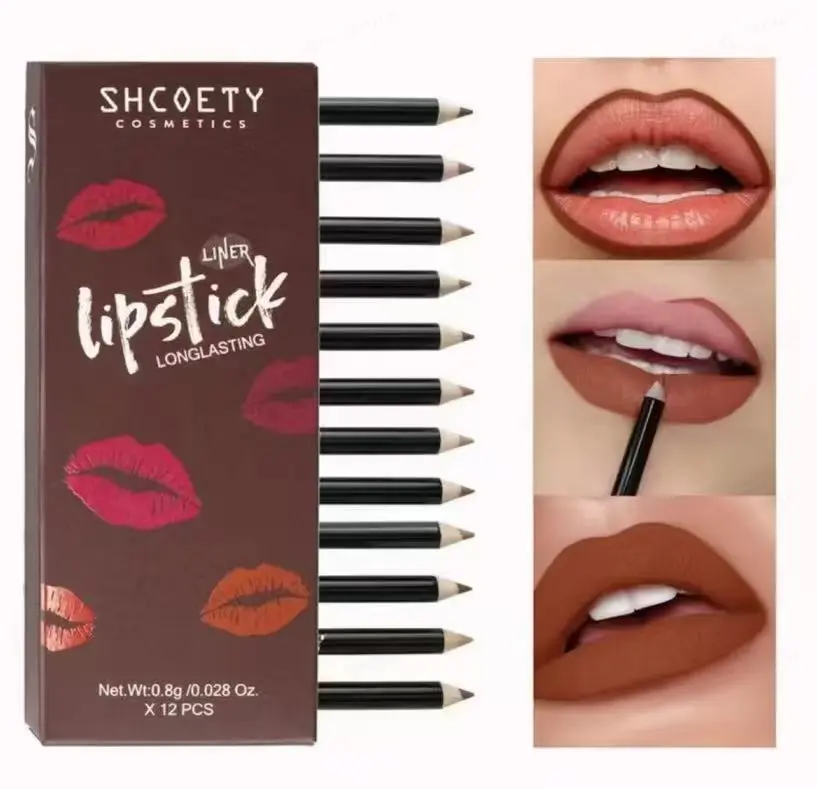 Velvet Matte Lipliner, 12-Shade Collection, Long-Lasting Defining Lip Makeup (Beauty & Personal Care Eyeliner-Lipliner Category)