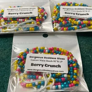 Berry Crunch  custom Waist-bead Tie on waist beads