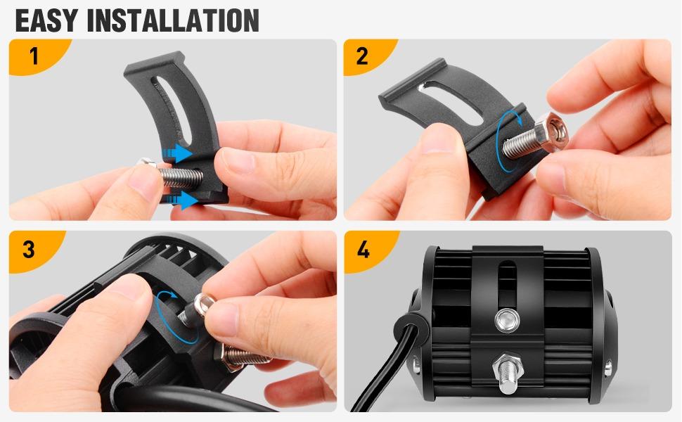 Nilight 2PCS Base Mounting Brackets Universal Slide Bracket Kits for LED Light Bar, Model: 90035B