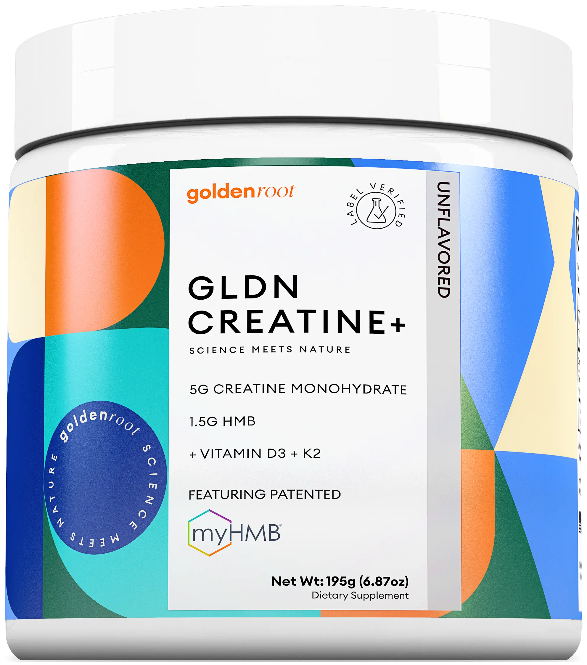 GLDN CREATINE+ for Women with HMB Vitamin D3 & K2 30 Servings Unflavored Supplement
