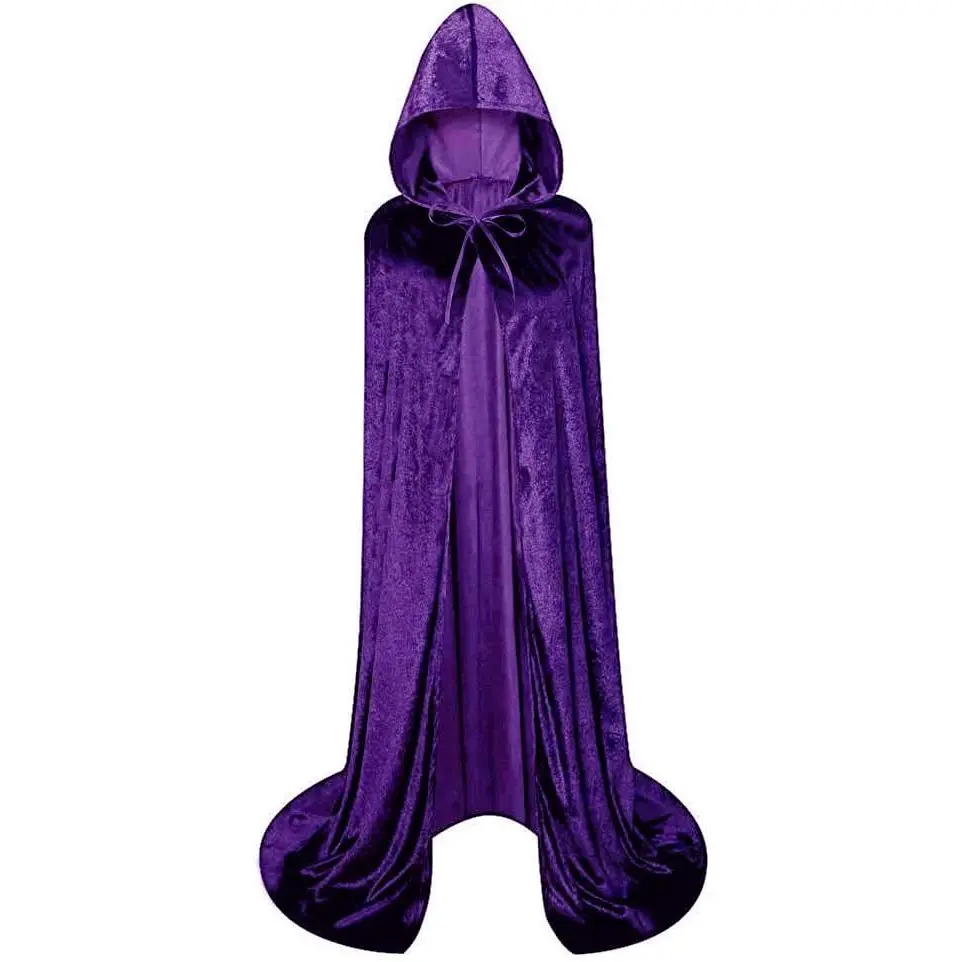 Unisex Full Length Hooded Robe Cloak Long  Cape  Costume