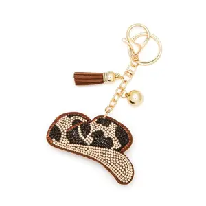 Leopard Rhinestone Cowboy Hat Pillow Keychain