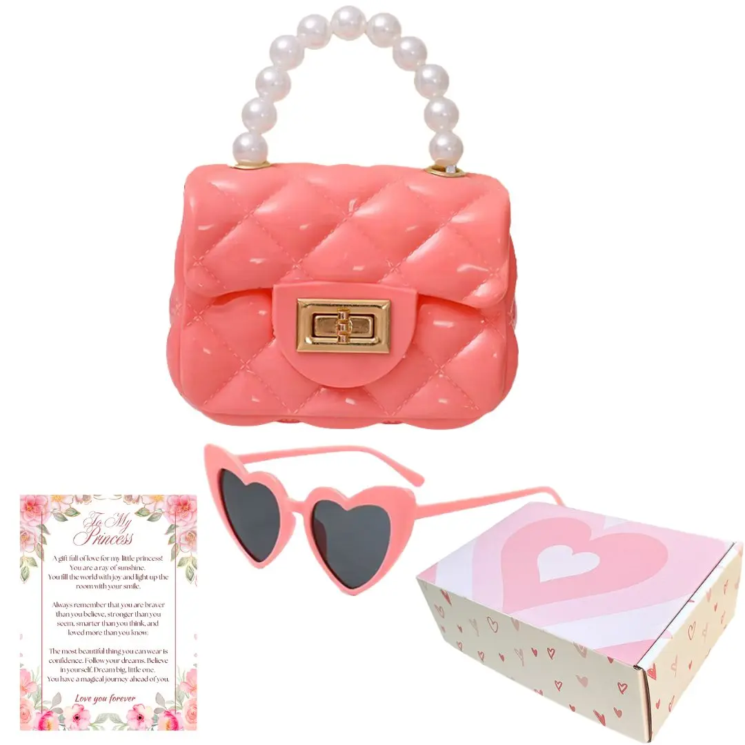 Toddler Purse For 1 2 3 Year Old with Sunglasses & Gift Box | Little Girl Purse Handbag Kids Shoulder Bag Baby Purse For Toddlers 1-3 