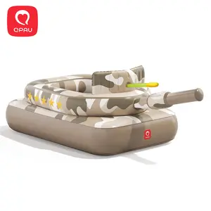 QPAU Inflatable Tank Pool Float for Adults & Kids – Ride-On Camouflage Floaty with Water Cannon, Swim Raft Toy for Boys Girls Ages 6+, Lake Beach Backyard Party Floaties