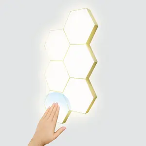 10 Pcs LED Night Light for Bedroom Hexagon Smart Touch Sensor DIY Wall Decoration Wall Lamps Company Front Desk Room Decorative Modular Lamp