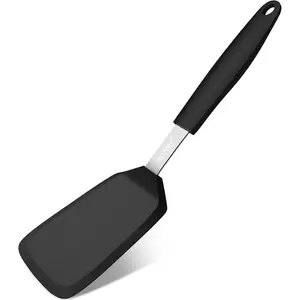 Spatula, 13 x 3.2 In, 600?F Heat Resistant Kitchen Spatula, , Flexible Turner For Non Stick Frying Pan, Cooking, Flipping Egg and Pancake, Dishwasher Safe, Black