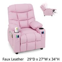Faux Leather -Pink - 29"D x 27"W x 34"H