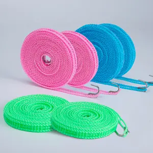 6-Pack Adjustable Windproof Clothesline (5m/16.4ft) – Portable Telescopic Design for Outdoor Travel & Camping – Dry Wet or Dry Laundry Anywhere No More Dropped Clothes Drying Steel